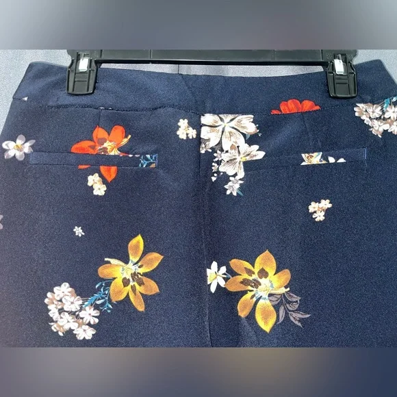 Cynthia Rowley Navy Floral Trousers - Picture 5 of 7